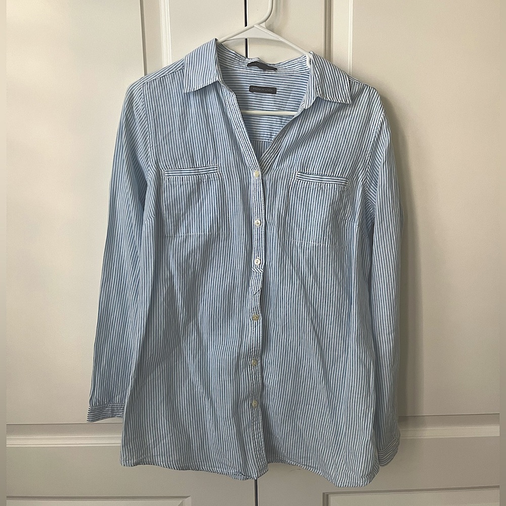 Mavi Linen Button-up Striped Shirt
